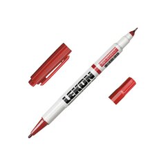 Маркер LEKON DUO перманентный двухсторонний, красный, 012211