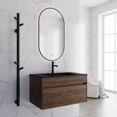 Тумба под раковину Кьяра 800 подвесная, 1 выкатной ящик микролифт, Дуб Чарльстон