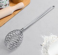 Венчик кондитерский для взбивания с металлической ручкой "Шар", 30 см