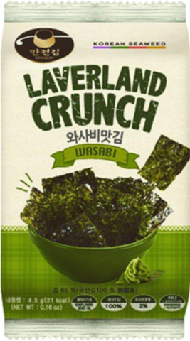 Снеки из морской капусты со вкусом васаби Laverland crunch wasabi