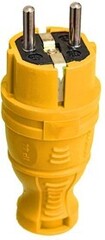 Вилка прямая с заземл. IP44 каучук желтая