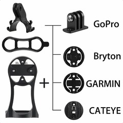 Универсальный держатель на вынос руля для фонаря и камер - Garmin, Bryton, Cateye, GoPro