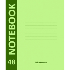 Тетрадь общая ErichKrause А5+ 48л клетка,скреп,пластикобл.Neon,зелен. 46935