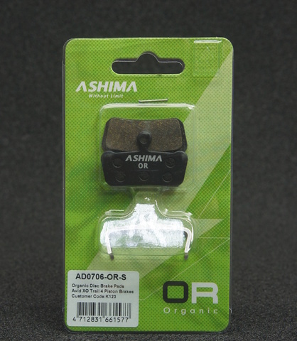 Колодки Ashima AD-0706-or для Avid X0 Trail 4 органические