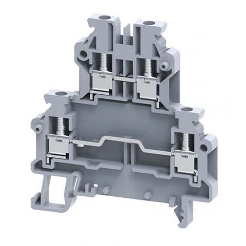 2-х уровневая клемма, четыре терминала (2+2) с винтовыми зажимами проводника до 2.5 мм.кв.
