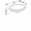 Geberit VariForm Раковина с установкой под столешницу овальной формы, Т1=50х40 см, без отв. под смеситель, без отв. перелива