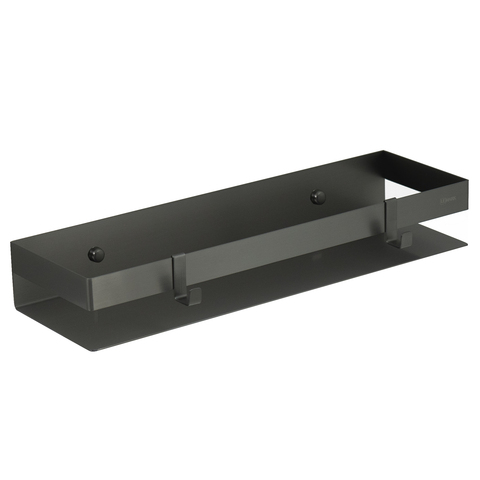 Lemark 9776054 Полка для душа прямая 400 мм Lemark SHELF LINE из нерж. стали с крючками, графит