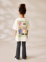 Футболка и легинсы-клеш в комплекте для девочки Next AM0-166, Белый, Черный