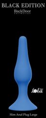 Синяя анальная пробка Slim Anal Plug Large - 12,5 см. - 