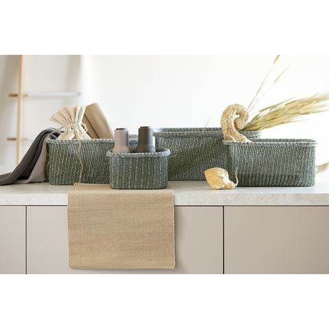 Набор из 4 корзин для хранения Sustainable collection, оливковый