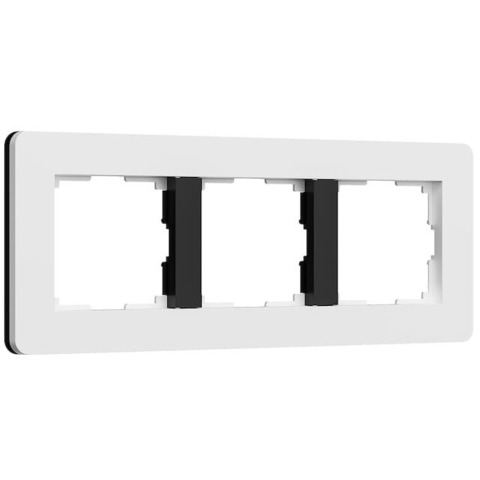 Рамка на 3 поста. Цвет Белый/чёрный soft-touch. Werkel(Веркель). Split. a067990 / W0033068