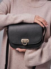 Сумка кожаная на плечо кросс-боди черная