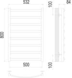 Полотенцесушитель Terminus Атланта+ П8 500х800