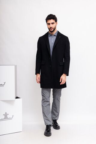 CC Collection by CORNELIANI Пальто классическое из шерсти со шлицей