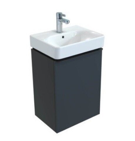 Шкафчик для раковины Geberit Smyle Square, с одной дверцей: B=49.2см, H=61.7см, T=40.6см, Темно-серый / Матовое покрытие