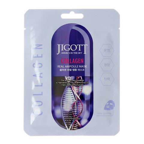 Jigott Collagen Real Ampoule Mask - Ампульная маска с коллагеном