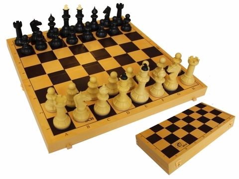 Шахматы обиходные с шахматной доской пластик, арт 03-035