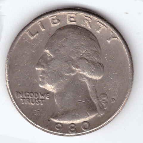 1/4 доллара 1980 (D). США. Медно-никель VF-