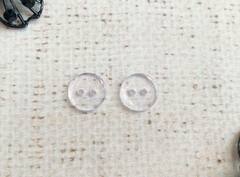 Пуговицы, d 1,1 см, 2 прокола, прозрачный