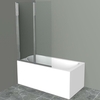 BelBagno UNO-V-2-100/150-C-Cr Шторка для ванной с двумя поворотными секциями. Стекло 5 мм, прозрачное, хром