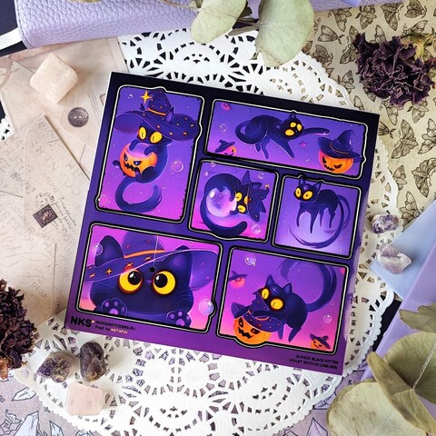 Q- Стикерпак  BLACK KITTEN