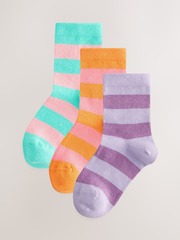 Носки хлопковые для девочки Next E88-926, 3 шт., Оранжевый, Бирюзовый, Сиреневый