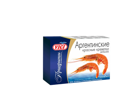 Аргентинские красные креветки с/м в панцире с головой 20/30 VICI