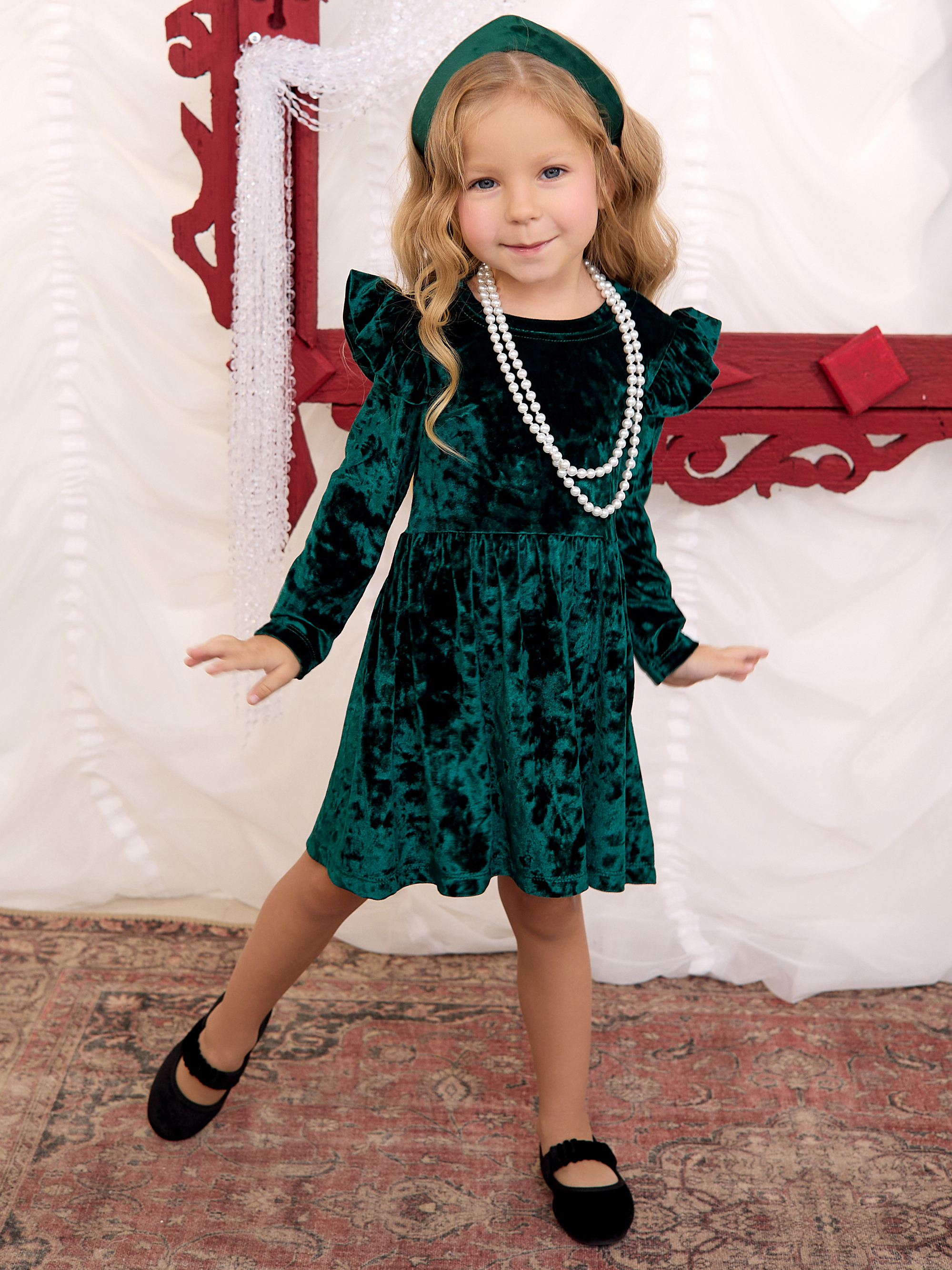 Платье Фея бархат изумруд