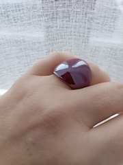 Кольцо-печатка широкое, гладкое из цветной керамики