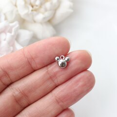 Подвеска Микки Маус 9*8 мм, родий, П051