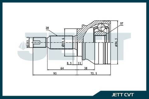 ШРУС внешний JETT V41-1567