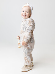 комбинезон  для девочки  КР 6555/бежевый 0403 Н086 к657