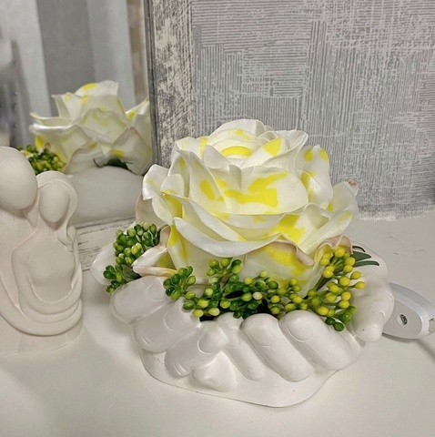 Фоамиран зефирный Мрамор-желтый. Толщина 2,0 мм, Размер 1х2м/2м²