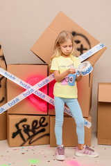 024_БК25 Леггинсы (брюки) для девочки, голубой