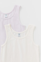 майка  для девочки  К 1192-2уп/нежная сирень,белая лилия