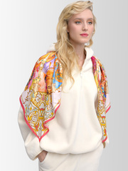 Платок «БРИКС 2024» 100% шёлк