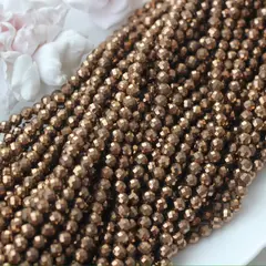 Гематин гематит, граненый шарик, 4 мм, шоколад, 1 нить, ГМ094