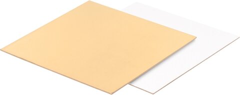 Подложка для торта квадратная (золото, белая) 20*20 см толщ. 3,2 мм