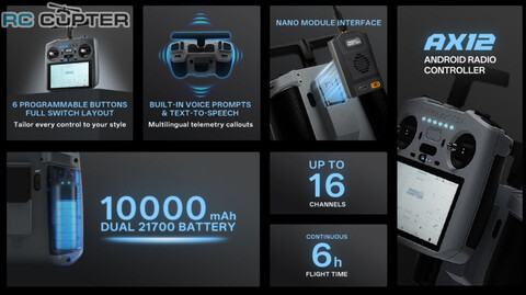 Аппаратура управления RadioMaster AX12 Android Radio Controller ELRS FCC
