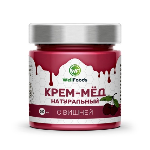 Крем-мед с вишней 200 мл | WellFoods