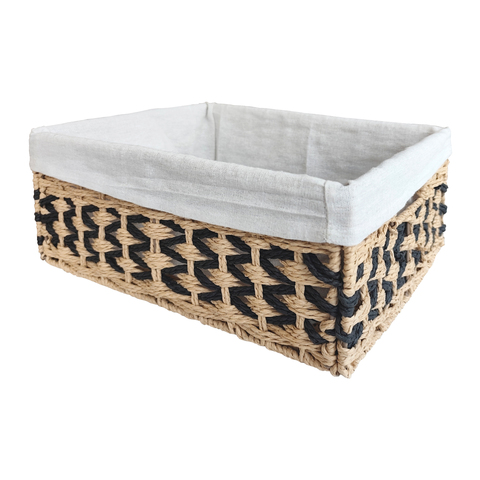 Корзина плетёная Lofsen, 38х28х16 см, натуральный бежевый/черный, джут