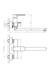 Смеситель для ванны Haiba HB22590 хром