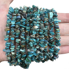 Хризоколла натуральный камень, крошка 5-8 мм, на нитке 80 см