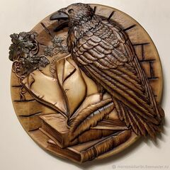 Силиконовый молд Ворон (медальон) № 0472