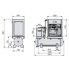 LB 15-13-500E Компрессор винтовой 1550л/мин, eqtree™