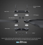 Пропеллер карбоновый FA 22.2x7.2 T-Motor складной (пара), толкающая версия