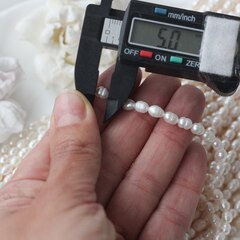 Жемчуг натуральный речной, рис, 4,8-6,8 мм, 1 нить, Ж022