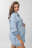 Рубашка для беременных и кормящих 15667 голубой