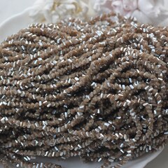 Хрусталь (стекло) граненный, тёплый тауп 4*3 мм, 1 нить, С017