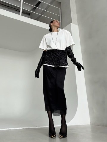 Юбка МИДИ Ацетат (черный)